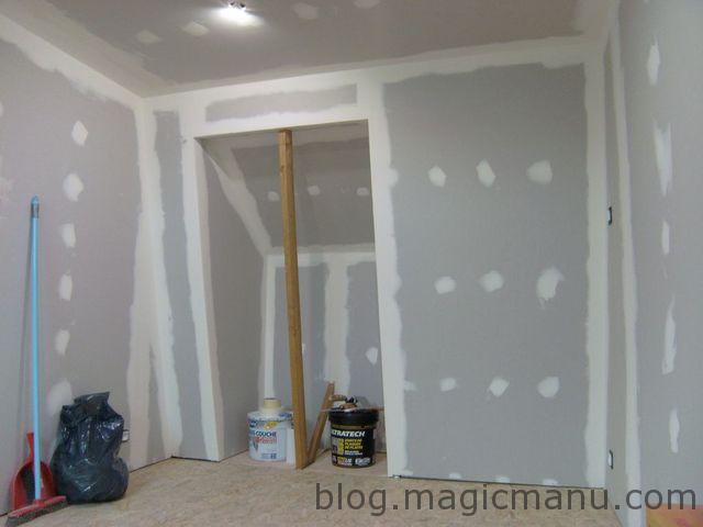 Blog de magicmanu : Aménagement de notre maison, Enduit placo