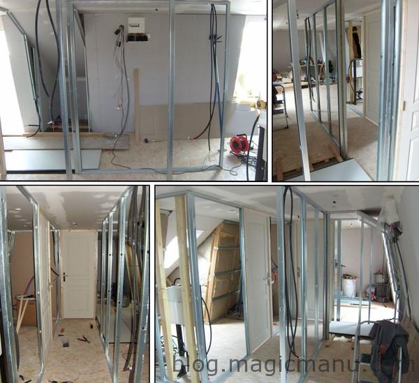 Blog de magicmanu :Aménagement de notre maison, Les cloisons du couloir