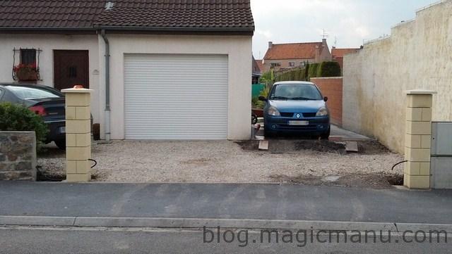 Blog de magicmanu : Aménagement de notre maison, Portail coulissant : les pilasses